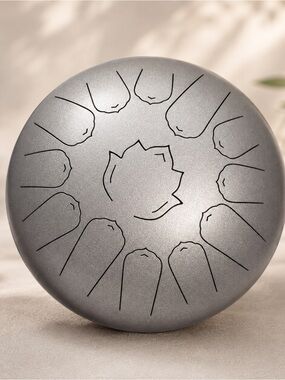 Silver Steel Tongue Drum 12" 13 Notes | Meditation, Yoga & Relaxing Sound Gift